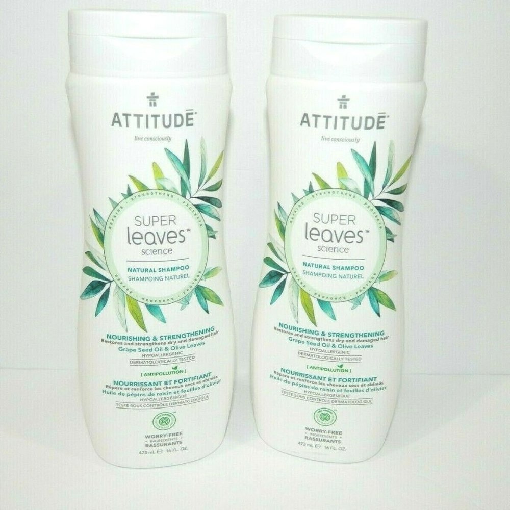 2 Attitude Super Leaves Science Natural Shampoo New